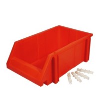 Skrzynka magazynowa UNIBOX czerwona z wspornikami