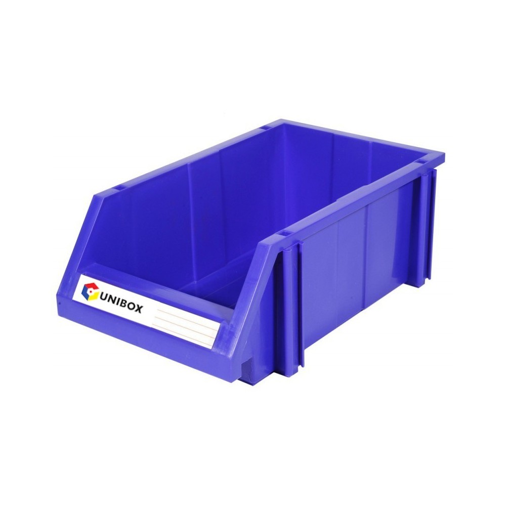 Skrzynka magazynowa UNIBOX niebieska z wspornikami