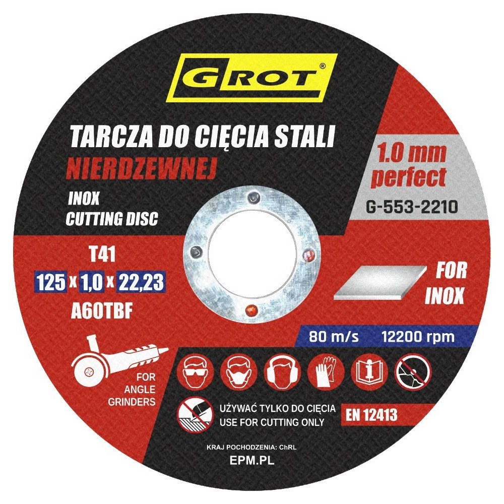 Tarcza do cięcia stali nierdzewnej GROT