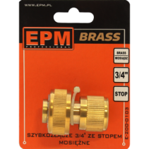 Szybkozłacze z funkcją stop BRASS