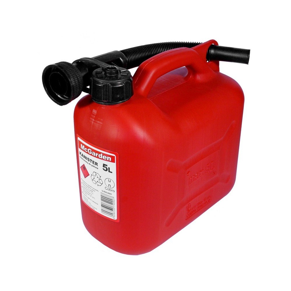 Kanister na paliwo czerwony z lejkiem | MC Garden