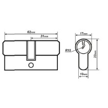 Wkładka mosiężna do zamka GROT SECURITY