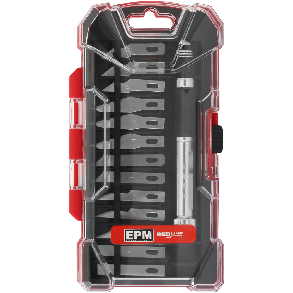 Komplet noży precyzyjnych 14 elementów RED LINE